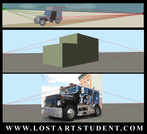 How to draw vehicles in 2 point perspective 